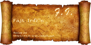 Fajt Irén névjegykártya