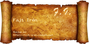 Fajt Irén névjegykártya
